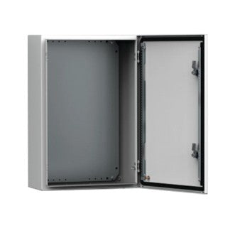 Hoffman MAS0503021R5 | Mild Steel Single Door Enclosure with Mounting Plate, 500 × 300 × 210 mm, Light Grey Finish