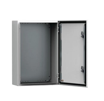Hoffman MAS0505030R5 | Mild Steel Single Door Enclosure with Mounting Plate, 500 × 500 × 300 mm, Light Grey Finish