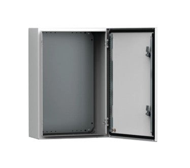 Hoffman MAS0606026R5 | Mild Steel Single Door Enclosure with Mounting Plate, 600 × 600 × 260 mm, Light Grey Finish