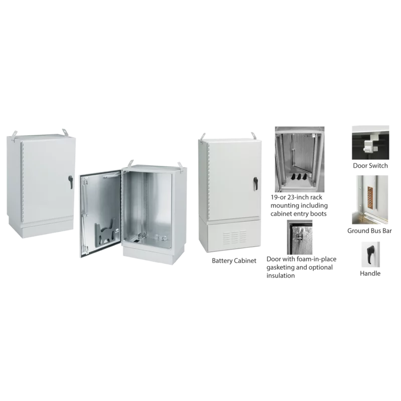 Hoffman T843044FTTXDASA | FTTX Fiber Optic Cabinet Package Type 4X Dual AC, 84x30x44, Lt Gray, AL