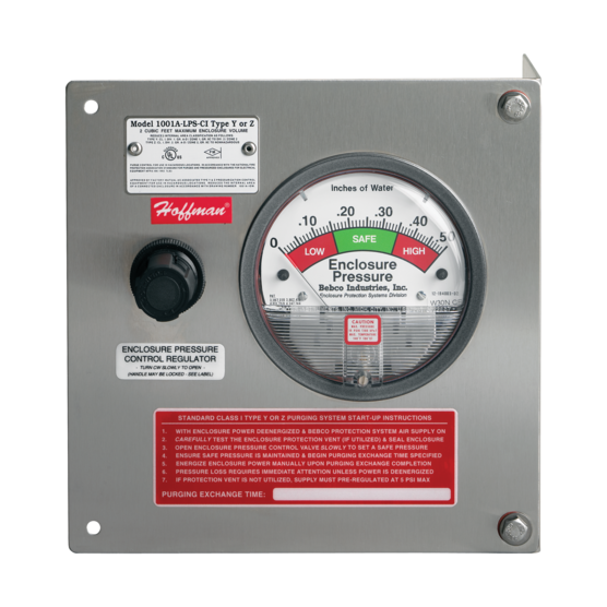 Hoffman A1001YZUMC1 | Small-Volume Type Y and Z Purging/Pressurization System, 2CF, Class 1