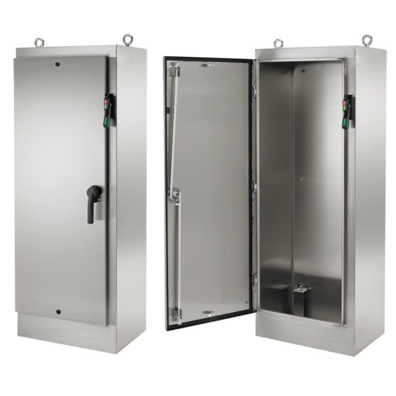 Hoffman A72HXS2718SSLPQT | Freestand Disconnect, Quarter-Turn and 3pt Latch, 4X, 72x26x18, SS 304