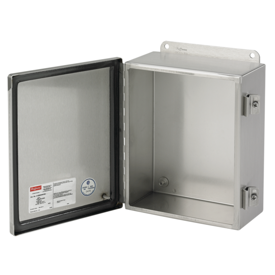 Hoffman A8064CHNFSS | Continuous Hinge with Clamps Junction Box Type 4X, 8x6x4, SS Type 304