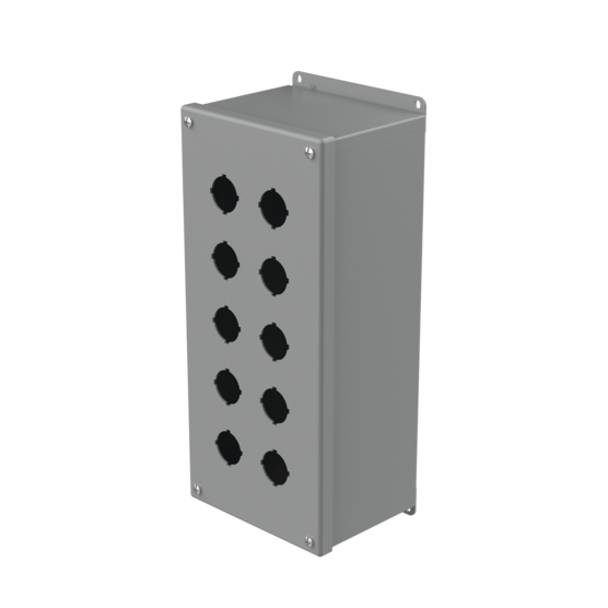 Hoffman E10PBX | Extra-Deep Pushbutton Enclosures, Type 12, 10PB x 30.5mm, Gray, Steel