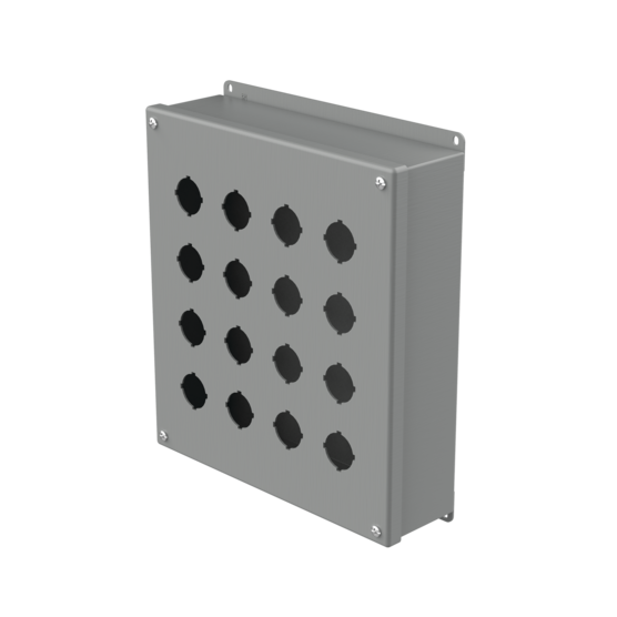 Hoffman E16PB | Pushbutton Enclosures, Type 12, 16PB x 30.5mm, Gray, Steel