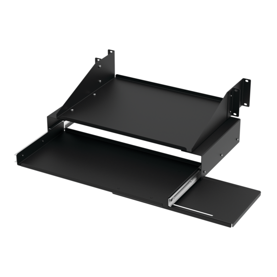 Hoffman E19SKBM | Pullout Keyboard Tray with Monitor Shelf, fits open rack, Black, Steel