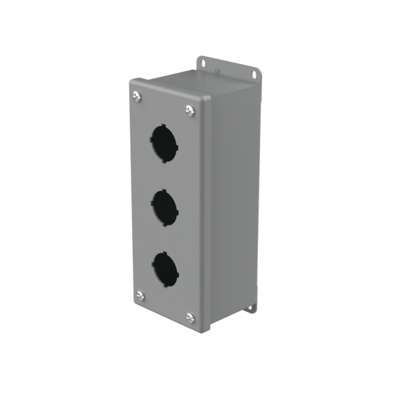 Hoffman E3PB | Pushbutton Enclosure Type 12, 3PB x 30.5mm, Gray, Steel