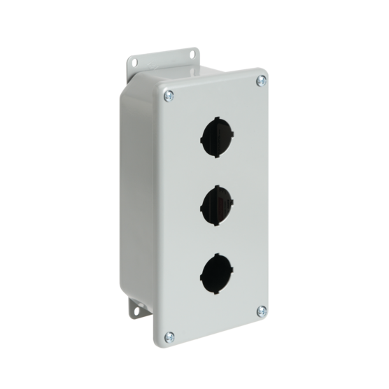 Hoffman E4PBGXM | Deep Pushbutton Enclosures, Type 12, 4PB x 22.5mm, Gray, Steel