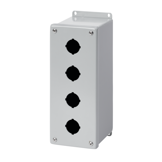 Hoffman E4PBX4 | Extra-Deep Pushbutton Enclosure Type 4, 4PBx30.5mm 10x4x4.75in, Gray, Steel