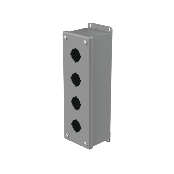 Hoffman E4PB | Pushbutton Enclosure Type 12, 4PB x 30.5mm, Gray, Steel
