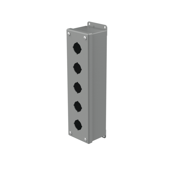 Hoffman E5PB | Pushbutton Enclosures, Type 12, 5PB x 30.5mm, Gray, Steel