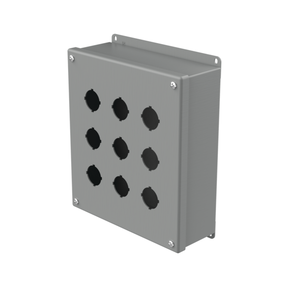 Hoffman E9PB | Pushbutton Enclosures, Type 12, 9PB x 30.5mm, Gray, Steel