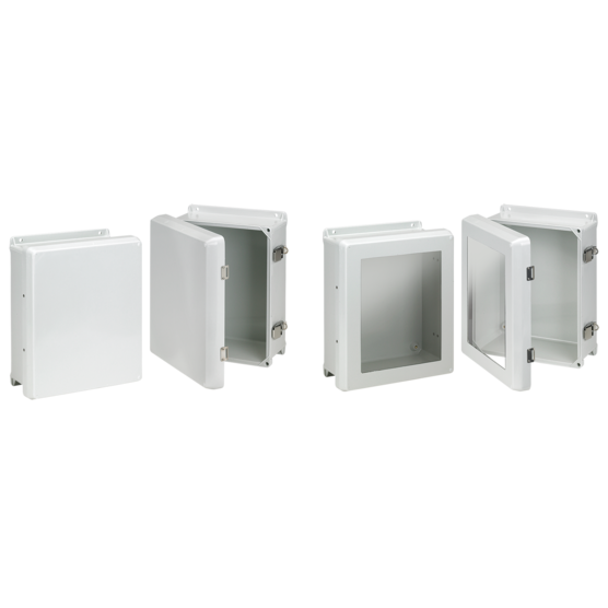 Hoffman HJ1210HWPL2LG | Flat Cover with Latch Type 4X, 11.68x9.69x4.62, Fiberglass