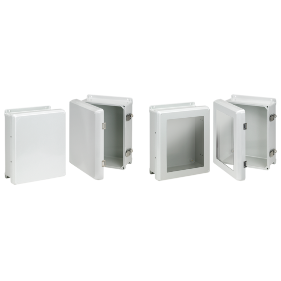 Hoffman HJB806HWPL1LG | Flat Cover with Latches, Type 4X, 7.71x5.72x4.05, Fiberglass, Window