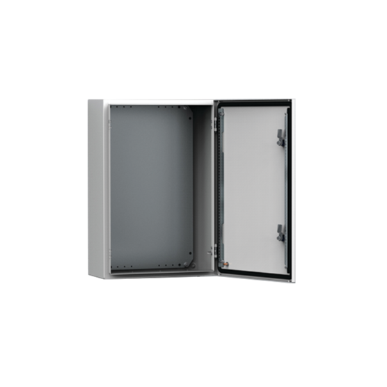 Hoffman MAS0404021R5 | Single Door Enclosure, MAS, 15.75x15.75x8.27, Lt Gray, Mild Steel