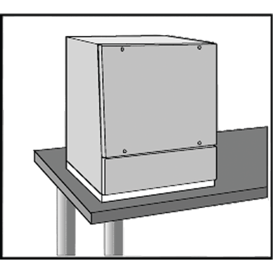 Hoffman PBS126 | Bases for ProLine Sloped-Front HMI, 0-mm, fits 1200x600mm, Lt Gray, Steel