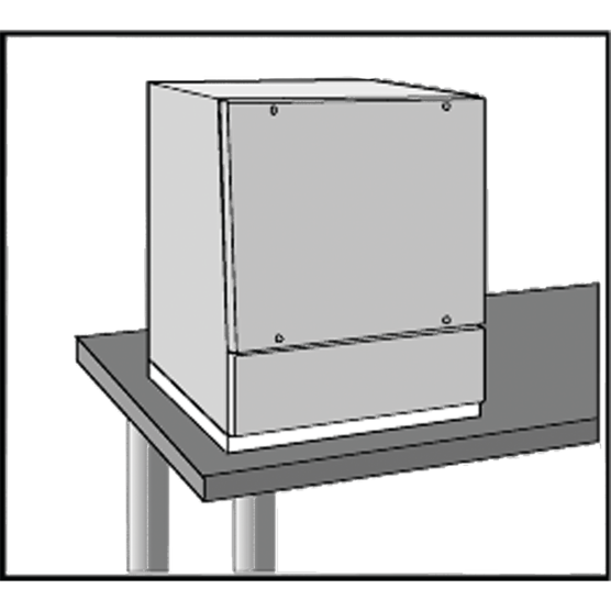 Hoffman PBS66 | Bases for ProLine Sloped-Front HMI, 0-mm, fits 600x600mm, Lt Gray, Steel