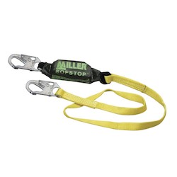 Honeywell Safety Products 913WLS-Z7/3FTYL | SofStop shock-absorbing lanyard with snap hooks on each end. 3 feet in length.