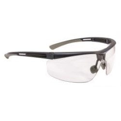 Honeywell Safety Products T5900LTKS | Adaptec safety glasses "Regular", black/red frame, smoke 4A lens, 10 per box, 5 boxes per case (50 pairs)
