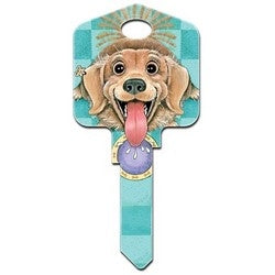 Howard Keys KW-GP2 | Decorative Key Blank, Kwikset, Large Headed, Painted, Gary Patterson Feed Me Design, Individually Carded