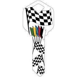 Howard Keys KW-HK16 | Decorative Key Blank, Kwikset, Racing Flags Design