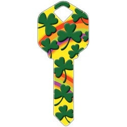 Howard Keys KW-HK20 | Decorative Key Blank, Kwikset, Rainbow Clover Design