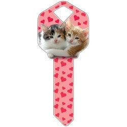 Howard Keys KW-HK29 | Decorative Key Blank, Kwikset, Kittens Design
