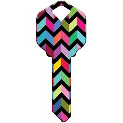 Howard Keys KW-HK45 | Decorative Key Blank, Kwikset, Chevron Design