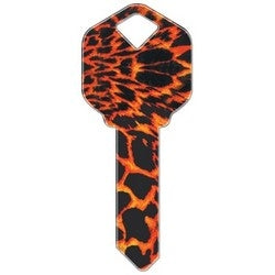 Howard Keys KW-HK8 | Decorative Key Blank, Kwikset, Printed, Tiger Design