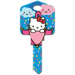 Howard Keys KW-SR9 | Decorative Key Blank, Kwikset, Large Headed, Painted, Hello Kitty Rain and Shine Design, Individually Carded