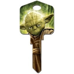 Howard Keys KW-SW2 | Decorative Key Blank, Kwikset, Large Headed, Painted, Star Wars Yoda Design, Individually Carded