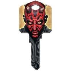 Howard Keys KW-SW5 | Decorative Key Blank, Kwikset, Large Headed, Painted, Star Wars Darth Maul Design, With Metallic Ink