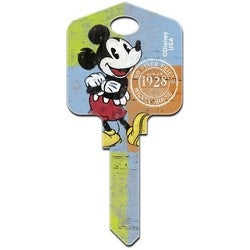 Howard Keys SC1-D62 | Decorative Key Blank, Schlage, Large Headed, Painted, Disney Mickey Mouse 1928 Design, Individually Carded