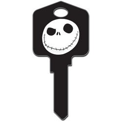 Howard Keys SC1-D66 | Decorative Key Blank, Schlage, Large Headed, Painted, Disney Jack Skellington Design, Individually Carded