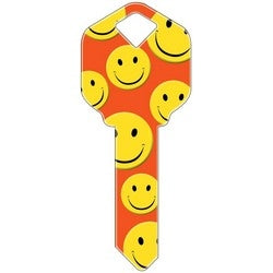 Howard Keys SC1-HK3 | Decorative Key Blank, Schlage, Happy Faces Design