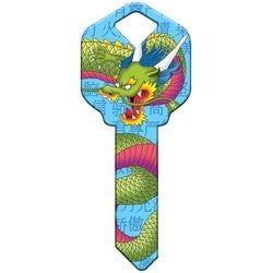 Howard Keys SC1-HK36 | Decorative Key Blank, Schlage, Dragon Design