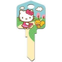 Howard Keys SC1-SR8 | Decorative Key Blank, Schlage, Large Headed, Painted, Hello Kitty Spring Time Design, Individually Carded
