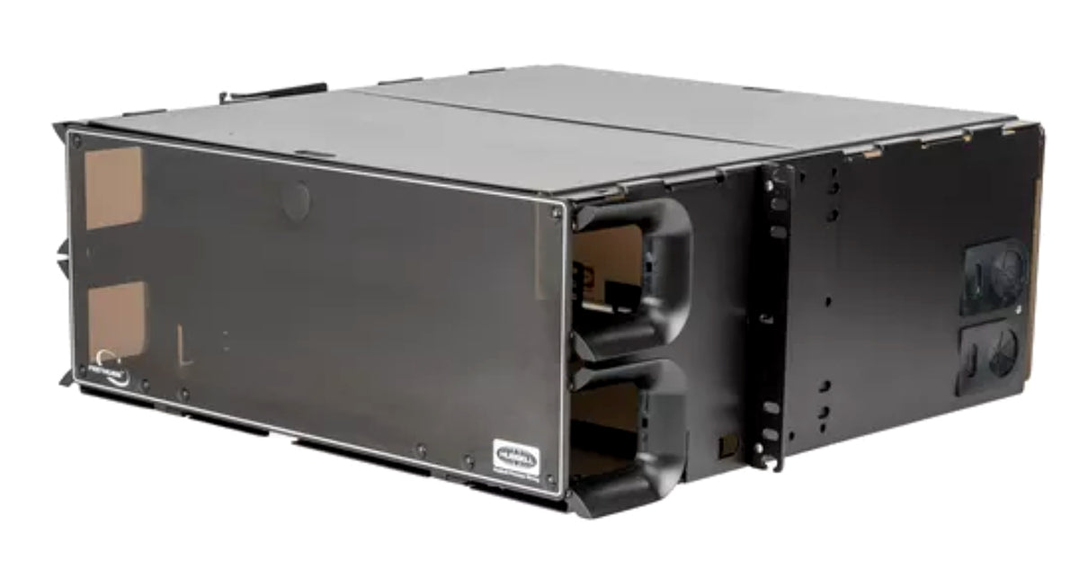 Hubbell Premise Wiring FCR4U15SPX | Fiber Rack Mount Enclosure, Cold-Rolled Steel, 16 gauge, Black, 4 Rack Units