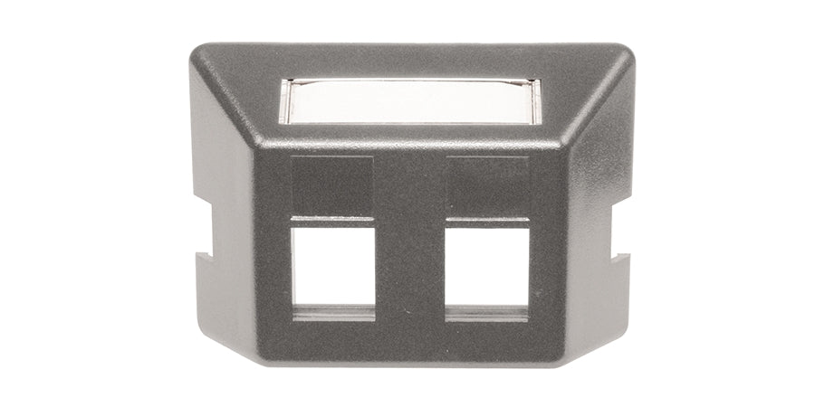 Hubbell Premise Wiring FP2GY | Furniture Plate, High-Impact Thermoplastic, Width 2.25 in., 2 Port, 1 Gang, Gray