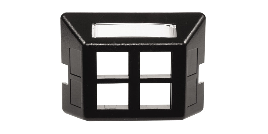 Hubbell Premise Wiring FP4BK | Faceplate, High-Impact Thermoplastic, 3 x 1.6 in., 4 Port, 1 Gang, Black