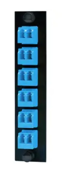 Hubbell Premise Wiring FSPNLCDS6B | Fiber Adapter Panel, 12 Fiber, LC Duplex Connector, Metal