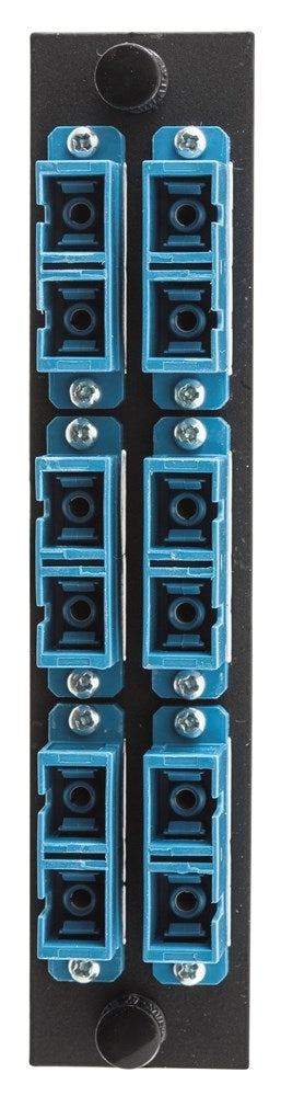 Hubbell Premise Wiring FSPSCDM6B | Fiber Adapter, Duplex, Phosphorous bronze, Duplex, SC, SC, Blue, Singlemode; Multimode, 12 Ports