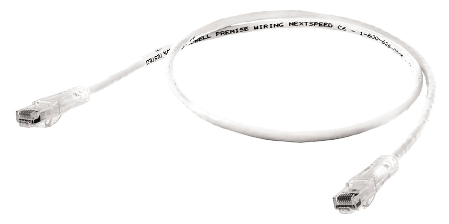 Hubbell Premise Wiring HC6W10 | Modular Patch Cord, Stranded, UTP - Unshielded Twisted Pair, White, 10 ft.