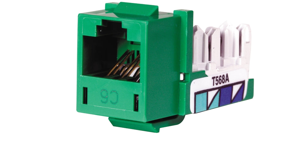 Hubbell Premise Wiring HXJ6OW | Modular Jack, Cat 6, 110, 1 Port, T568A; T568B, UTP, Thermoplastic, Snap-Fit, 110