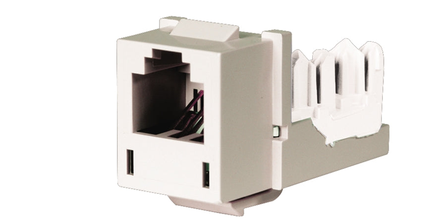 Hubbell Premise Wiring HXJUW | Modular Jack, 110, 1 Port, UTP, Thermoplastic, Snap-Fit, White, 60Hz