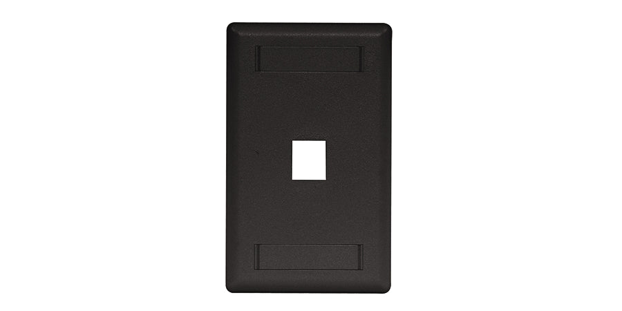 Hubbell Premise Wiring IFP11BK | Faceplate, High-Impact Thermoplastic (UL 94V-0), Phone; Data, Standard, Flush Mount, 1 Port, Black
