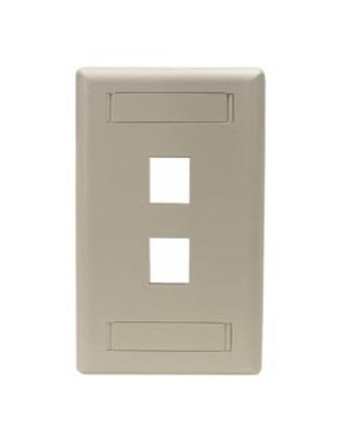 Hubbell Premise Wiring IFP26OW | Wall Plate, High-Impact Thermoplastic (UL 94V-0), Standard, Flush Mount, 2 Gang, 6 Port, White