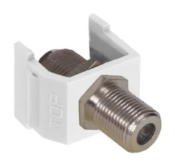 Hubbell Premise Wiring NSF70W | Audio/Video Connector, Phosphor Bronze, Nickel Plated, White