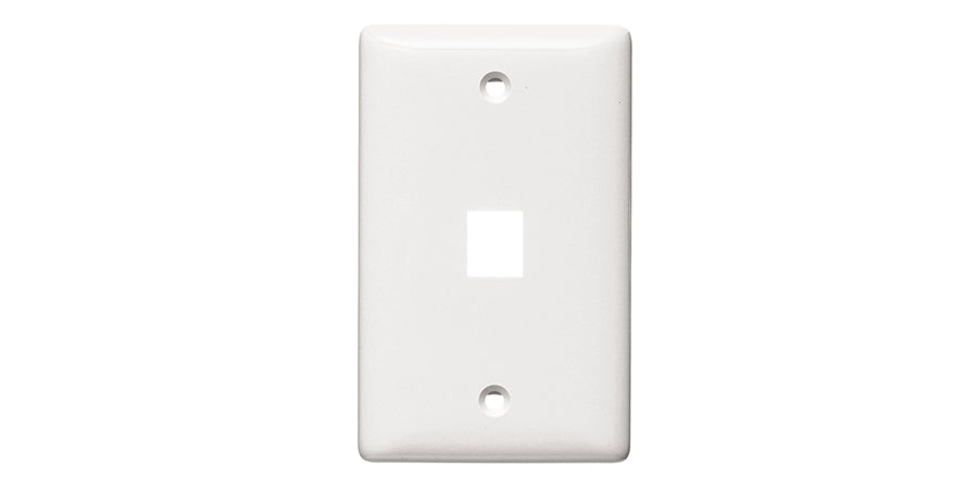 Hubbell Premise Wiring NSP11W | Wall Plate, White, 1 Gang, High-Impact Thermoplastic (UL 94V-0), Flush Mount, Vertical, 1 Port
