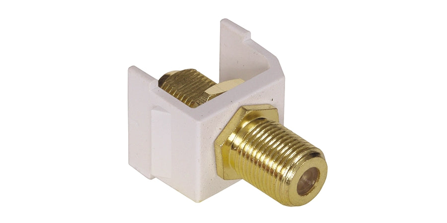 Hubbell Premise Wiring SFF3GW | Coaxial Connector, F-Type Female Connector, RG6, RG59 Coax Type, Screw-On, Pass-Through Termination